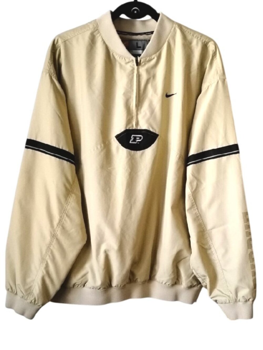 Vintage (?) Nike Purdue Authentic Team Apparel Zip Pullover L Soft Yellow Black
